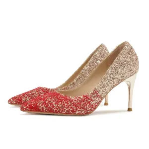 Small Size Glitter Metal Heels DS371