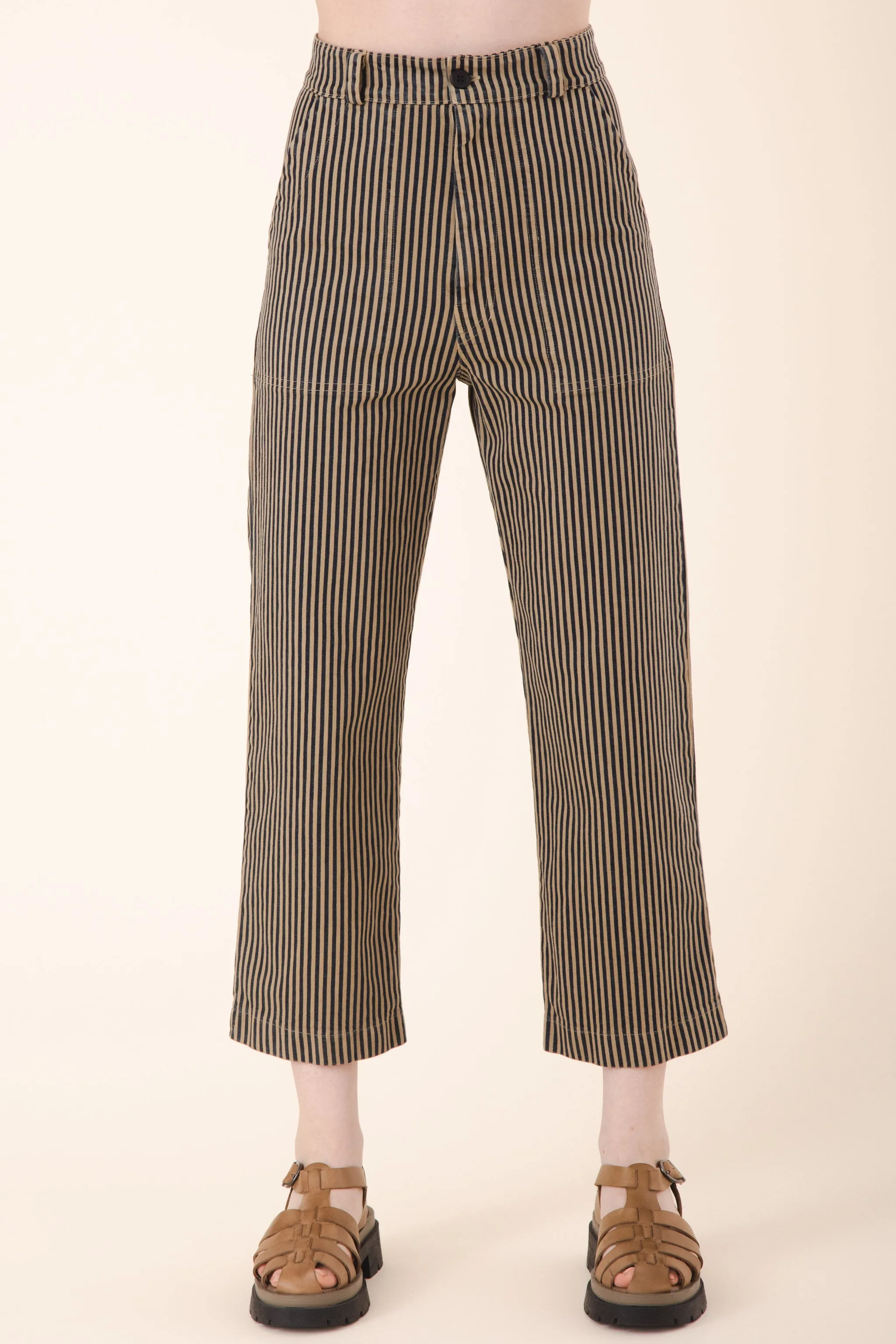 Smithy Pant in Wide Stripe Khaki