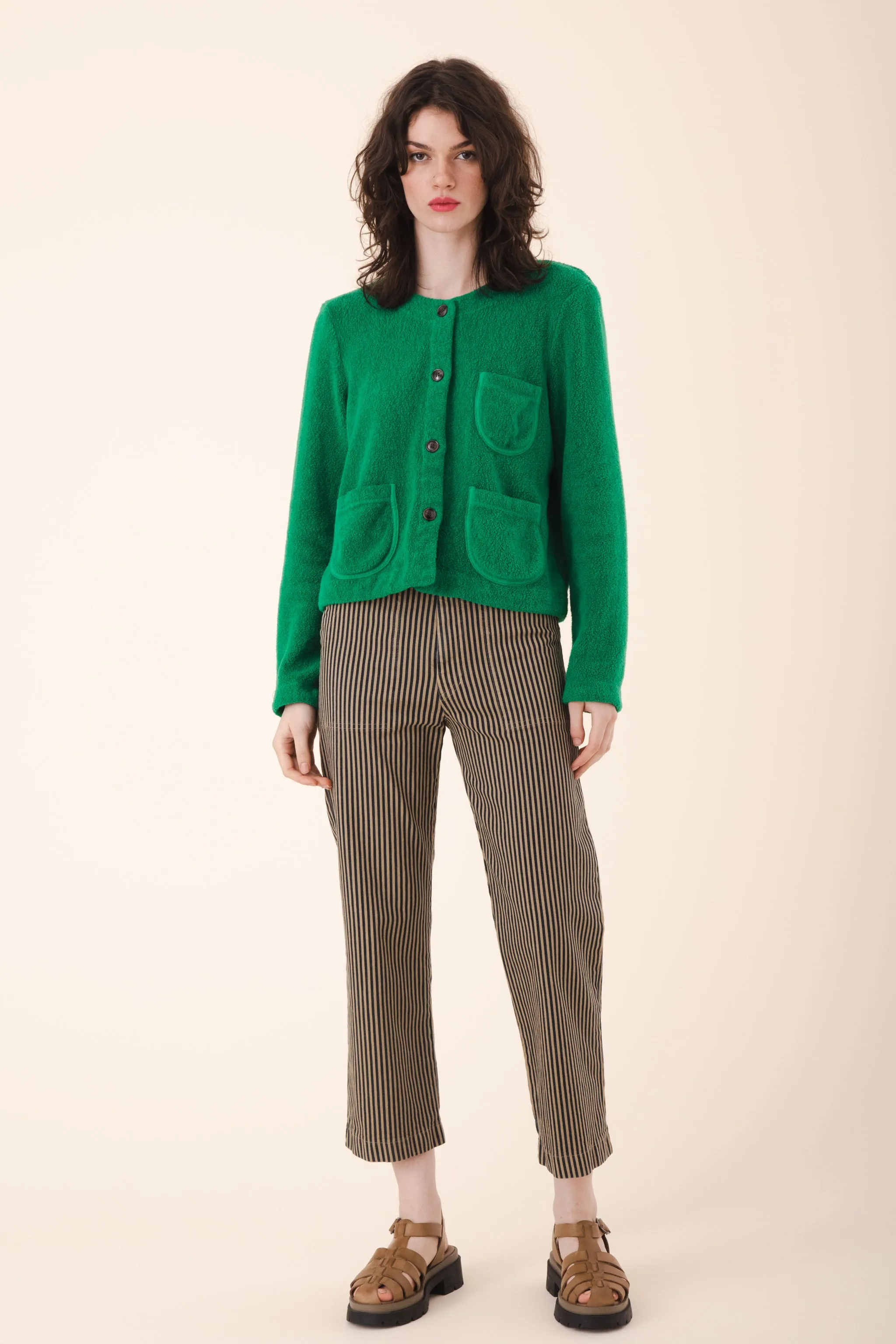 Smithy Pant in Wide Stripe Khaki