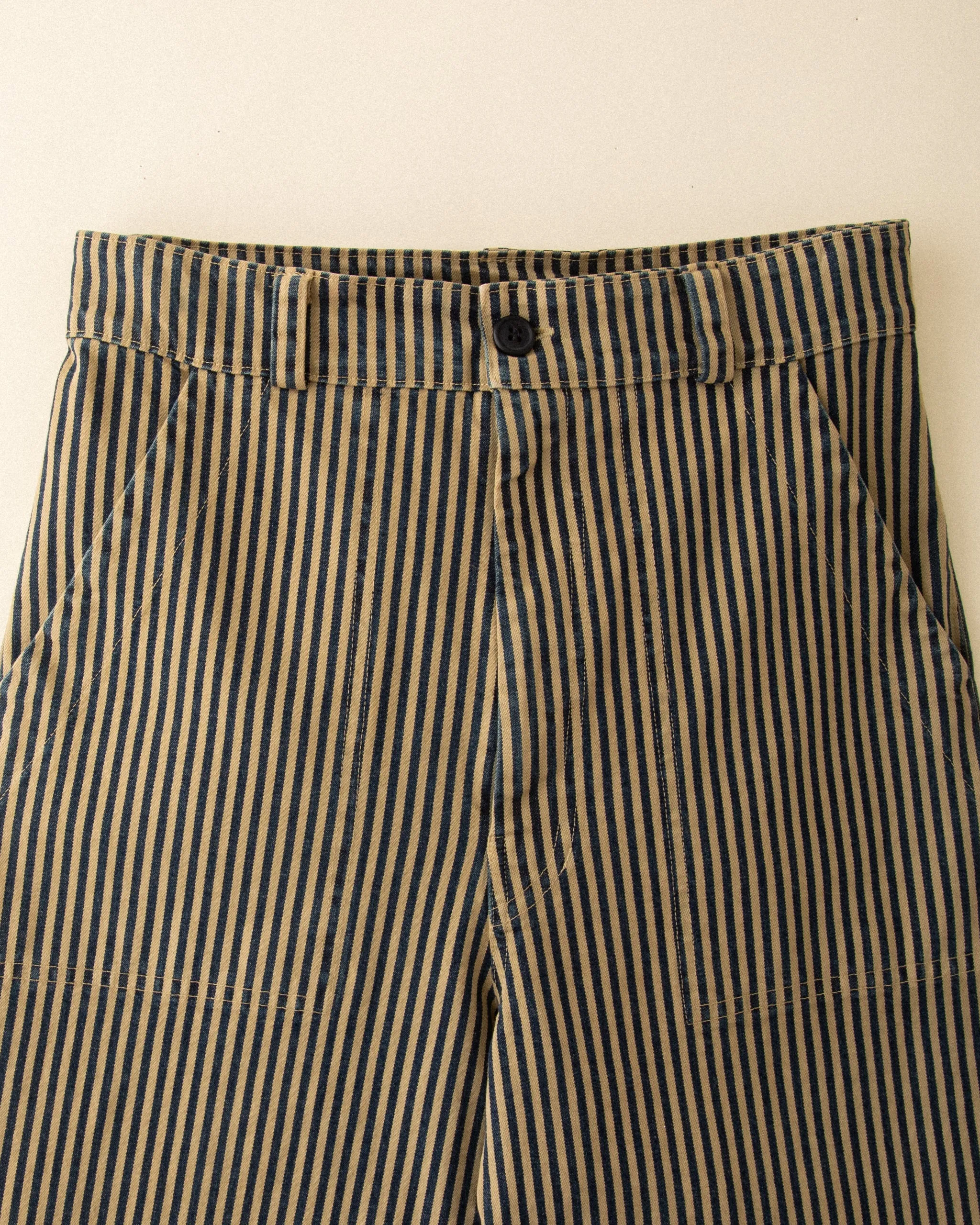 Smithy Pant in Wide Stripe Khaki