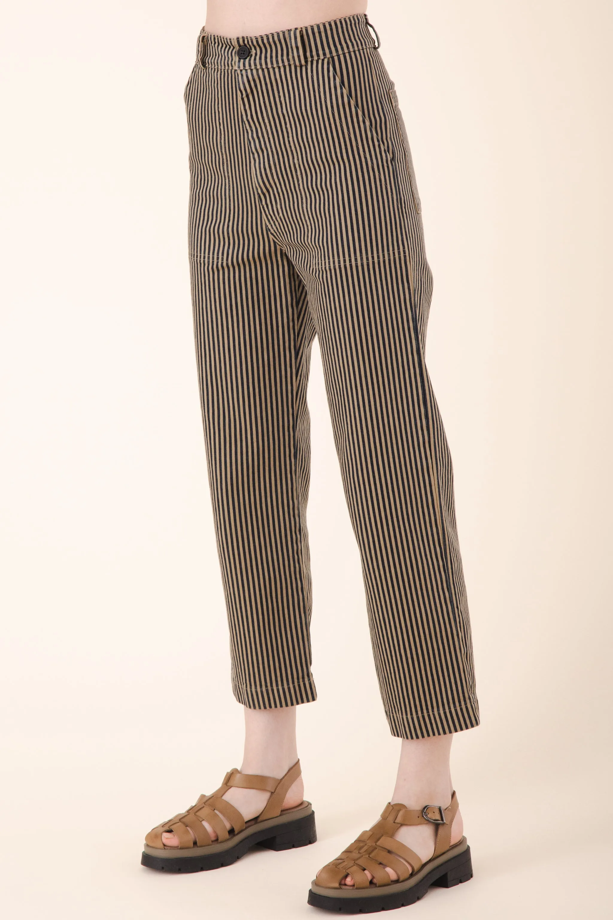 Smithy Pant in Wide Stripe Khaki