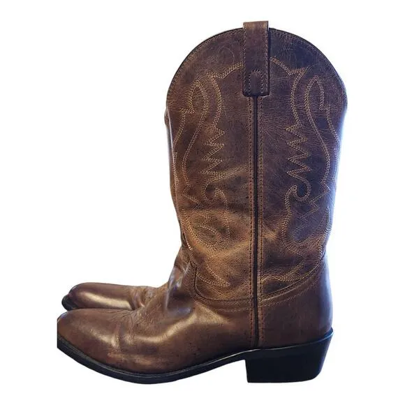 Smoky mountian boots Denver men sz 9.5D brown western cowboy boots leather upper