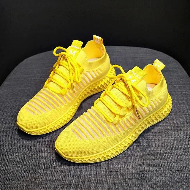 Sneakers Women Breathable Air Mesh Pink Green Platform Shoes
