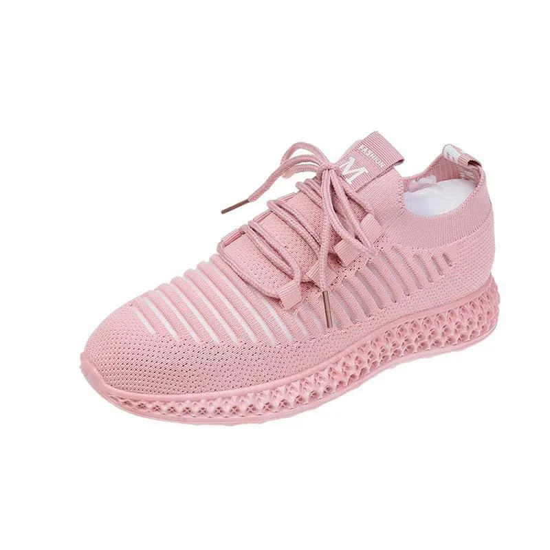 Sneakers Women Breathable Air Mesh Pink Green Platform Shoes