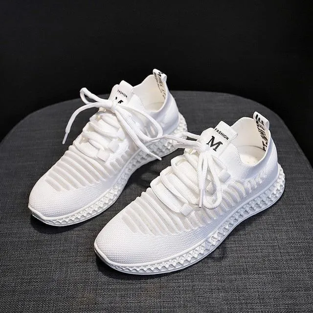 Sneakers Women Breathable Air Mesh Pink Green Platform Shoes