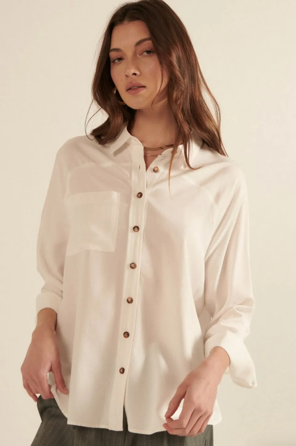 Solid Button Up, Two Colors