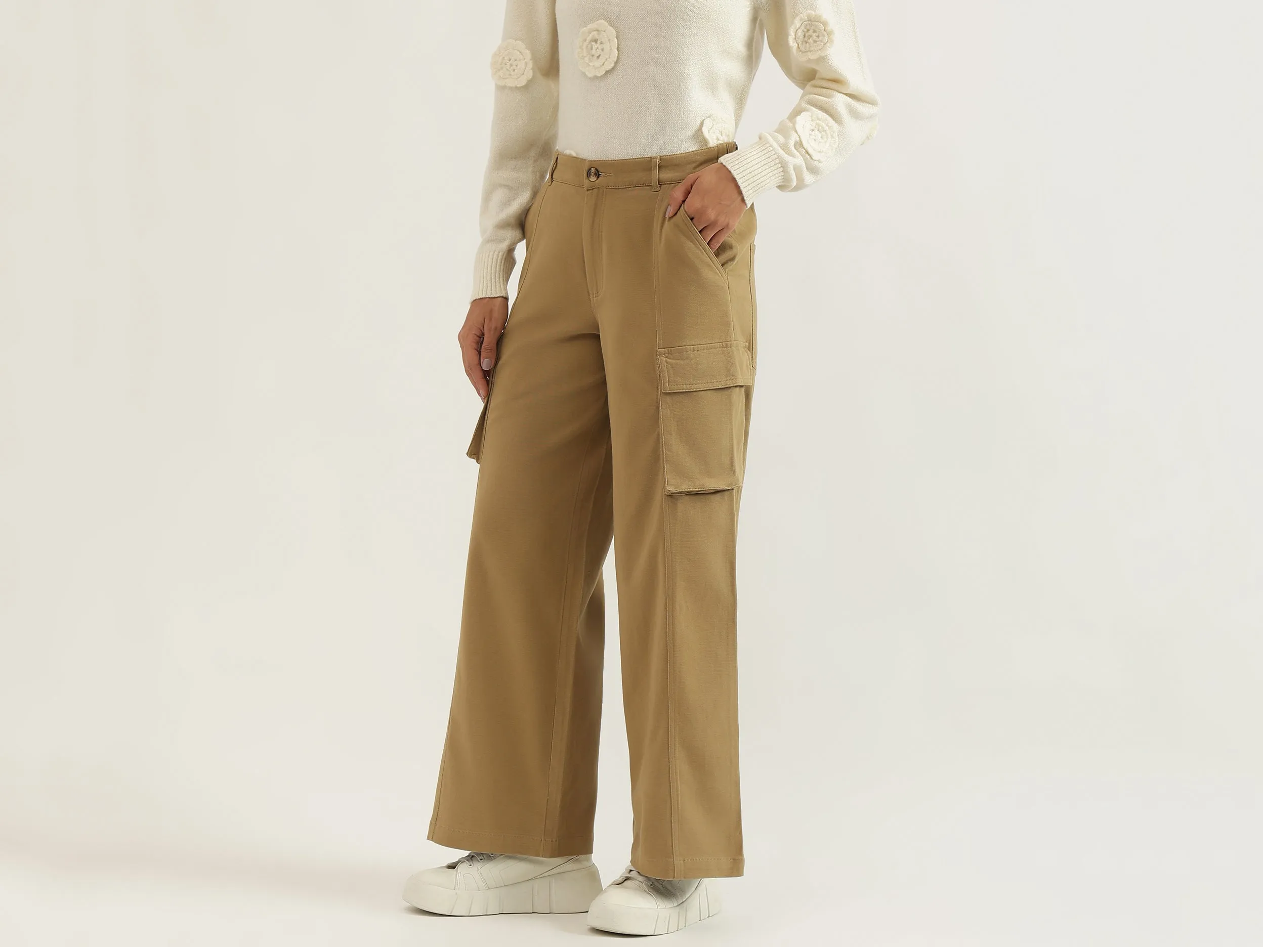 Solid Cargo Pants