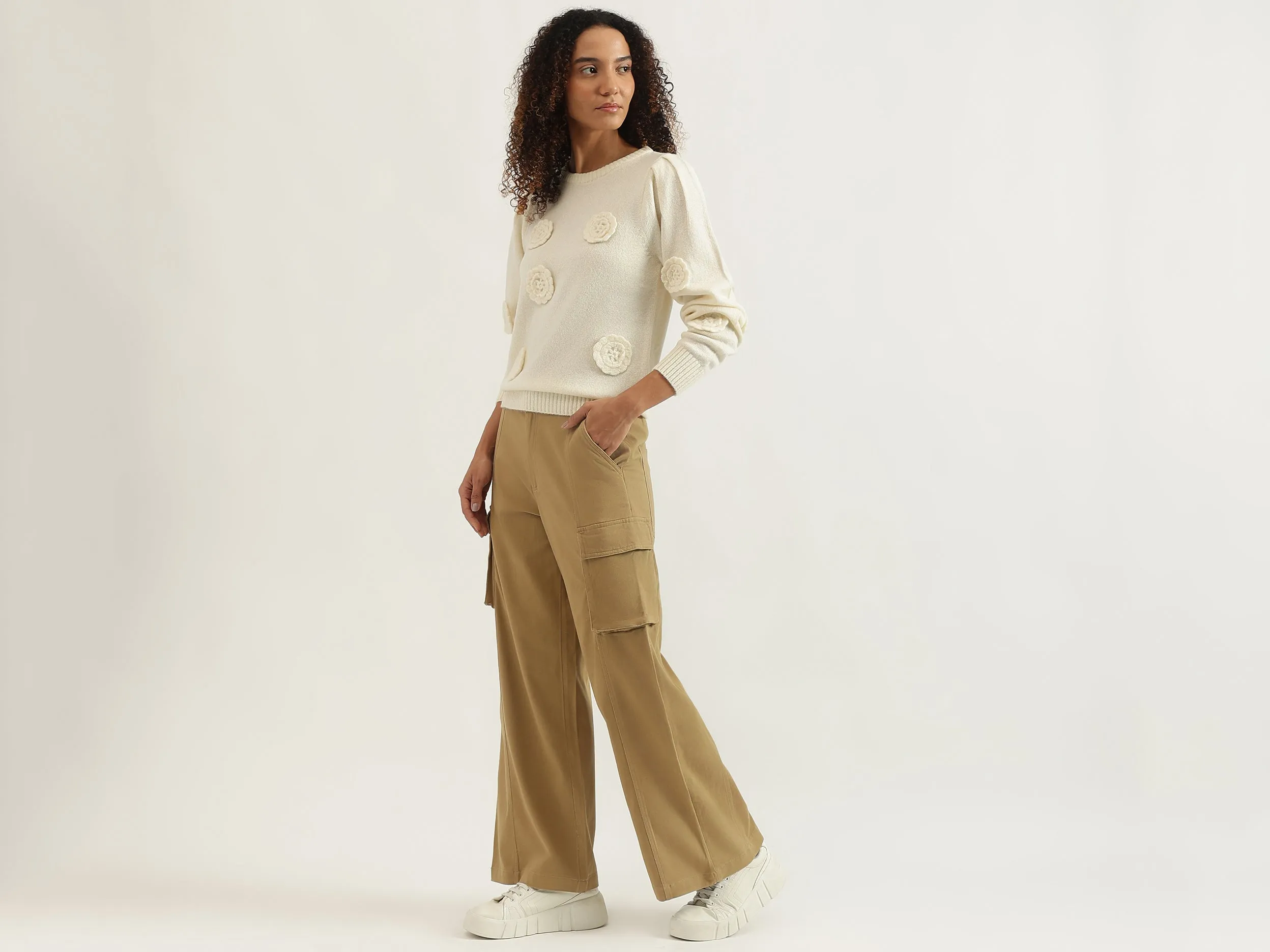 Solid Cargo Pants