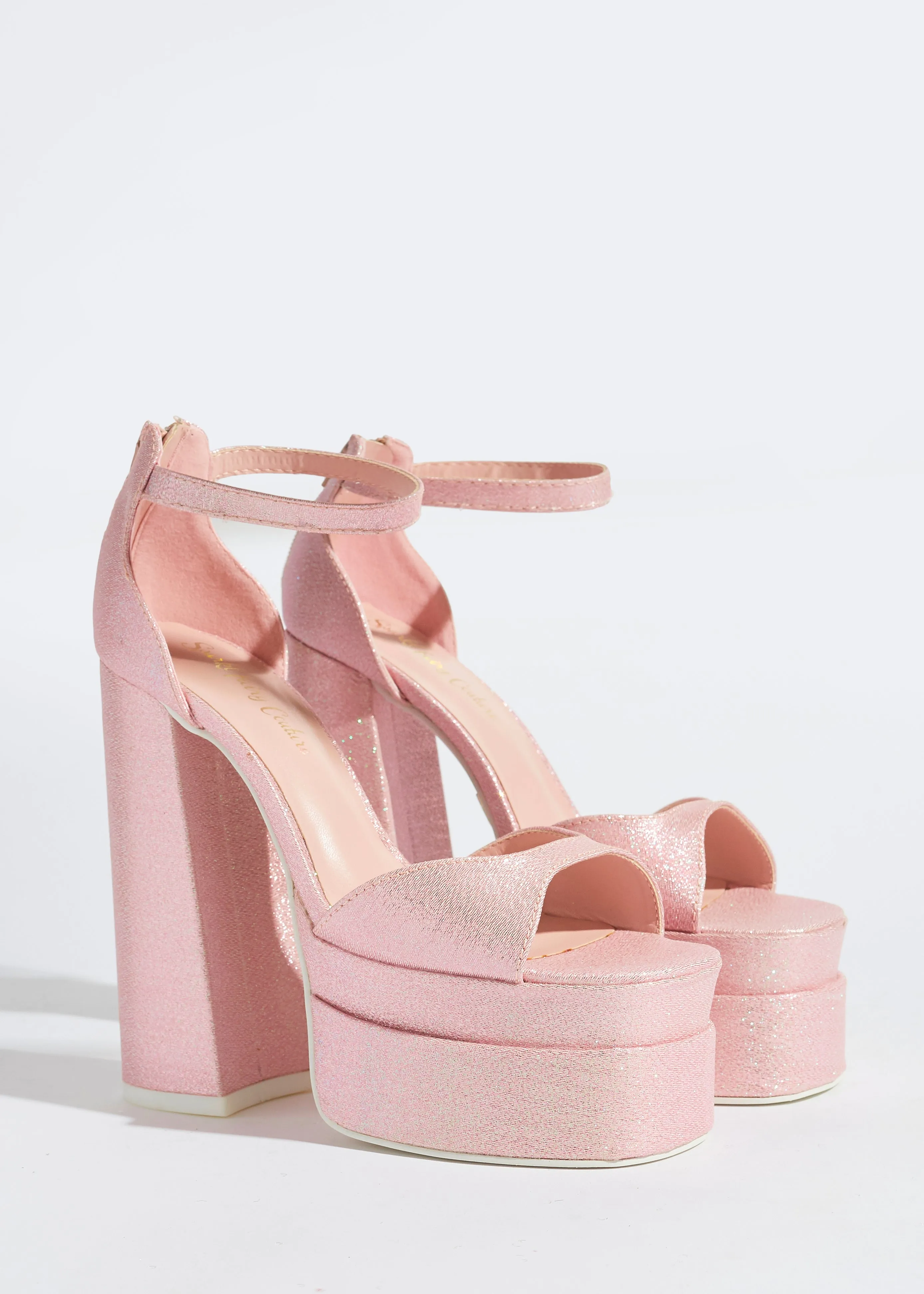 Sophia Pink Glitter Heel