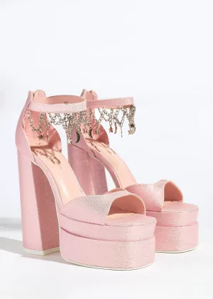 Sophia Pink Glitter Heel
