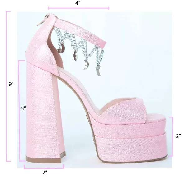 Sophia Pink Glitter Heel