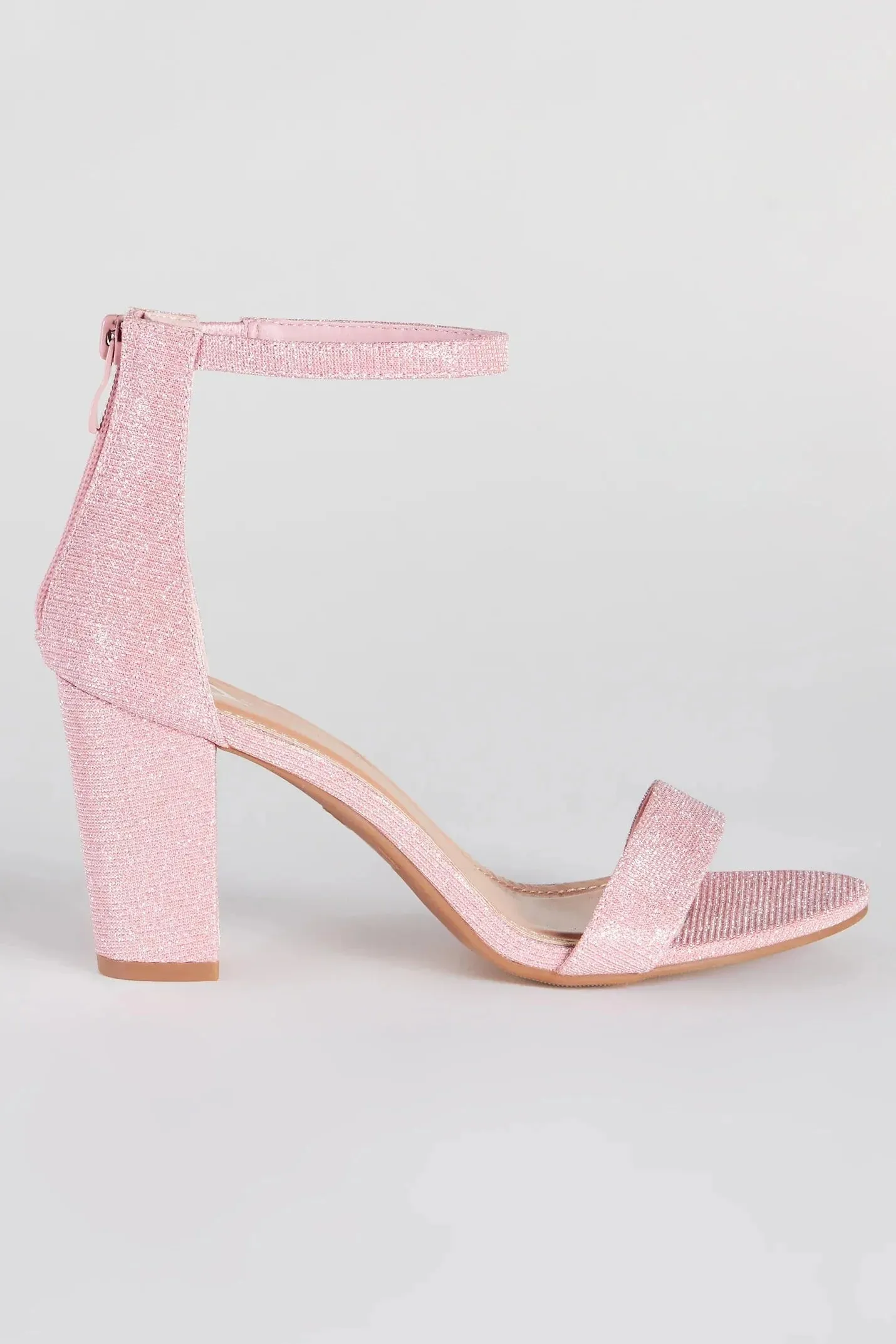 Sparkle Step Glitter Lurex Block Heels
