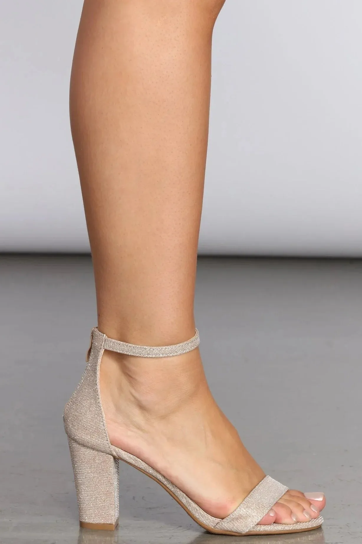 Sparkle Step Glitter Lurex Block Heels
