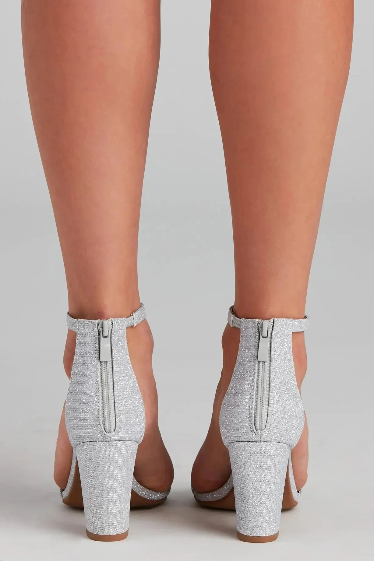 Sparkle Step Glitter Lurex Block Heels