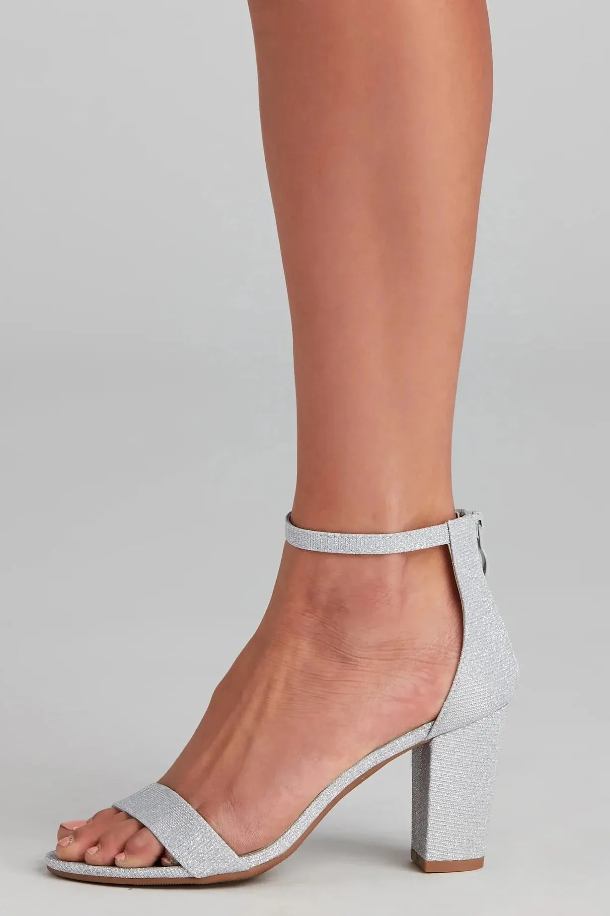 Sparkle Step Glitter Lurex Block Heels
