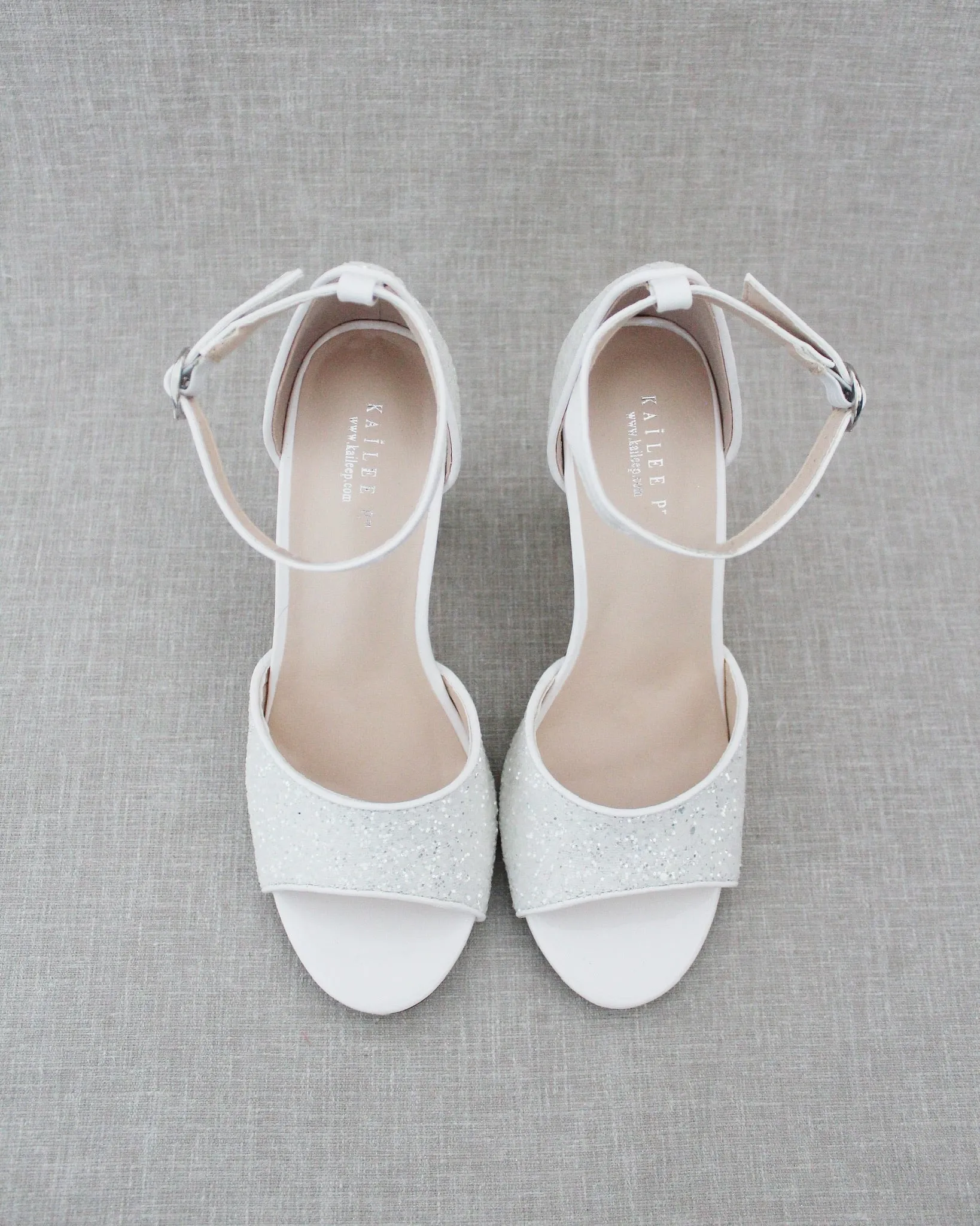 Sparkly Tall Block Heel Wedding Sandals