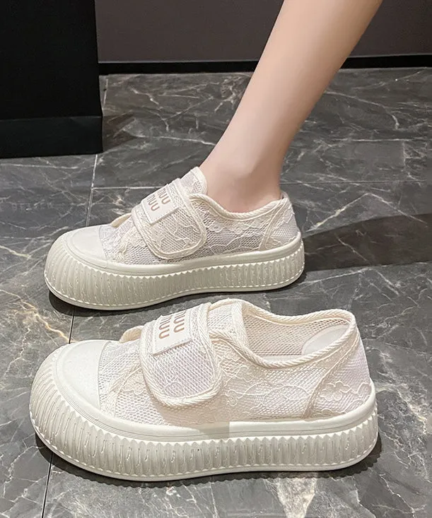 Splicing Flats Casual Mesh Comfy Beige Breathable