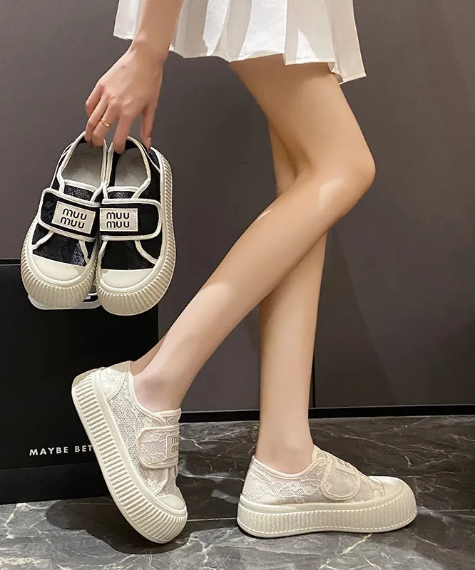 Splicing Flats Casual Mesh Comfy Beige Breathable