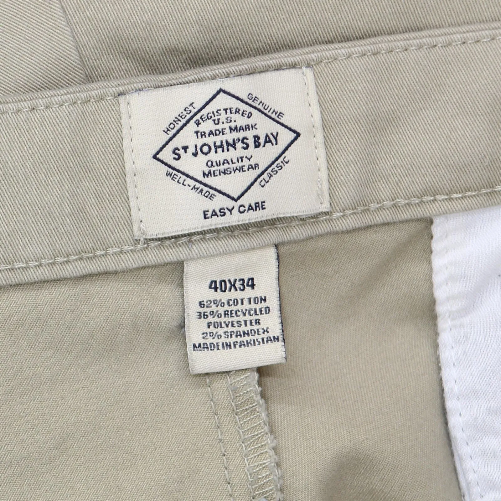 St. Jones Bay Mens Stretch Khaki Pants 166fe54271dc16 Brown 40x34