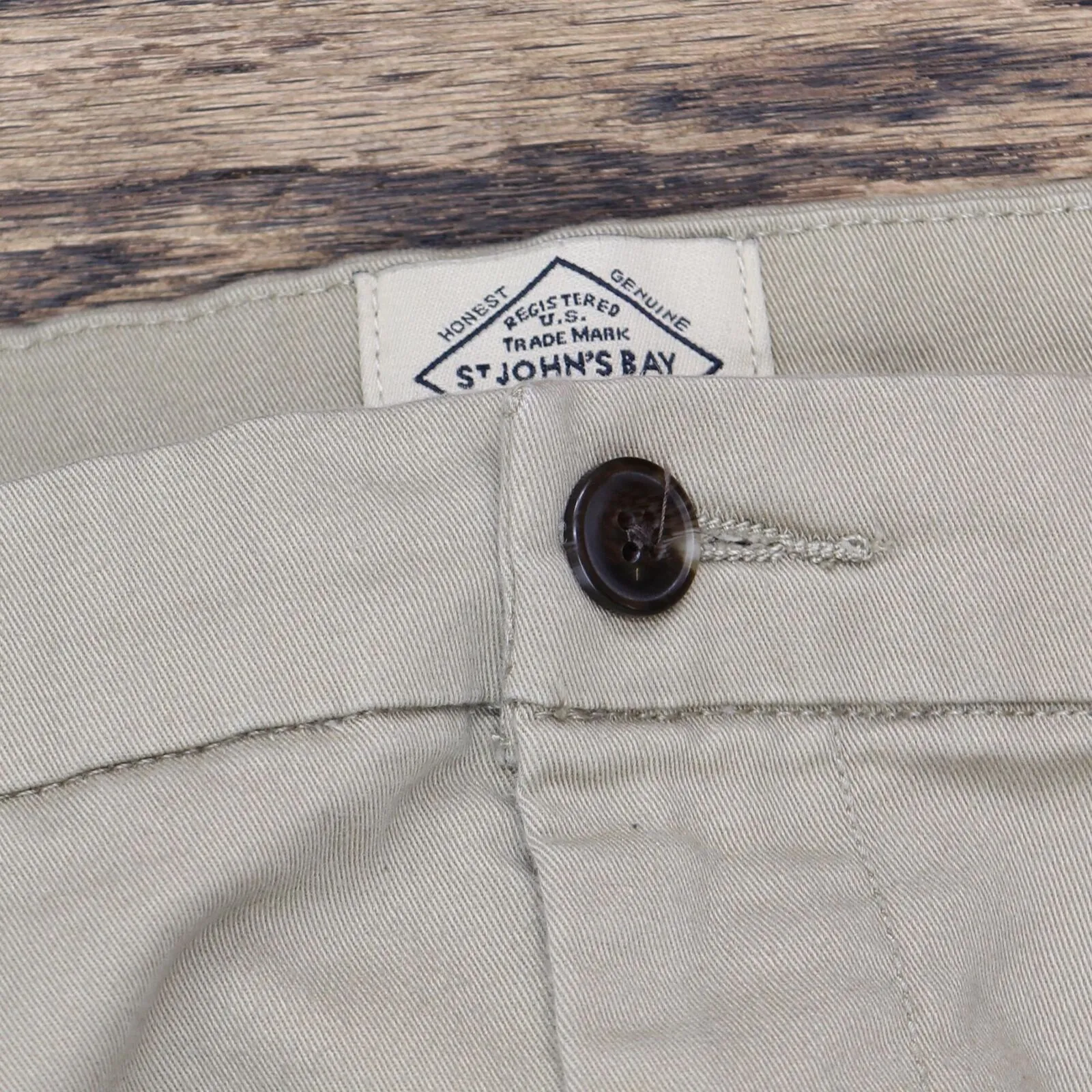 St. Jones Bay Mens Stretch Khaki Pants 166fe54271dc16 Brown 40x34