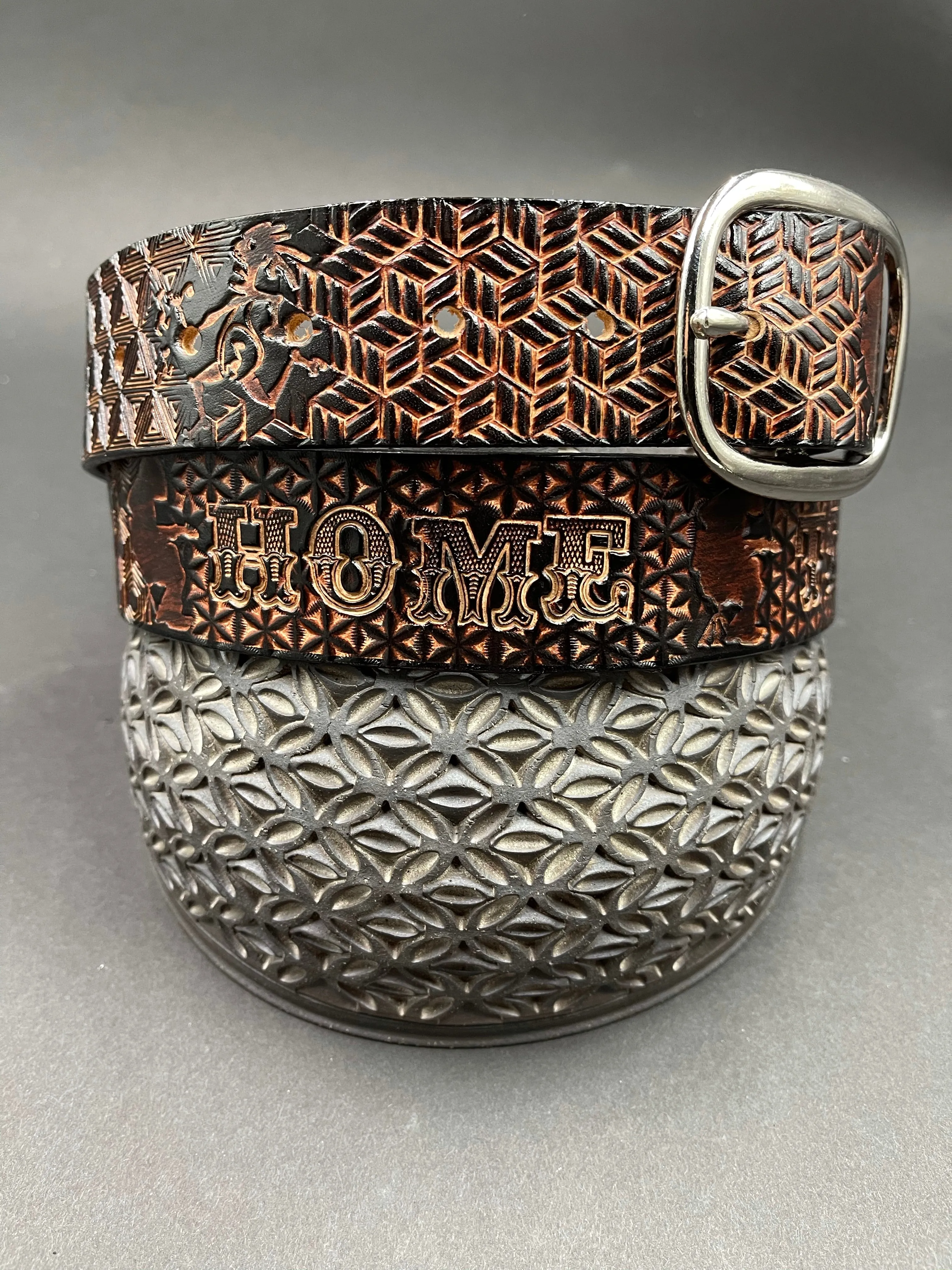 Stamped Leather Belt - Widespread Panic