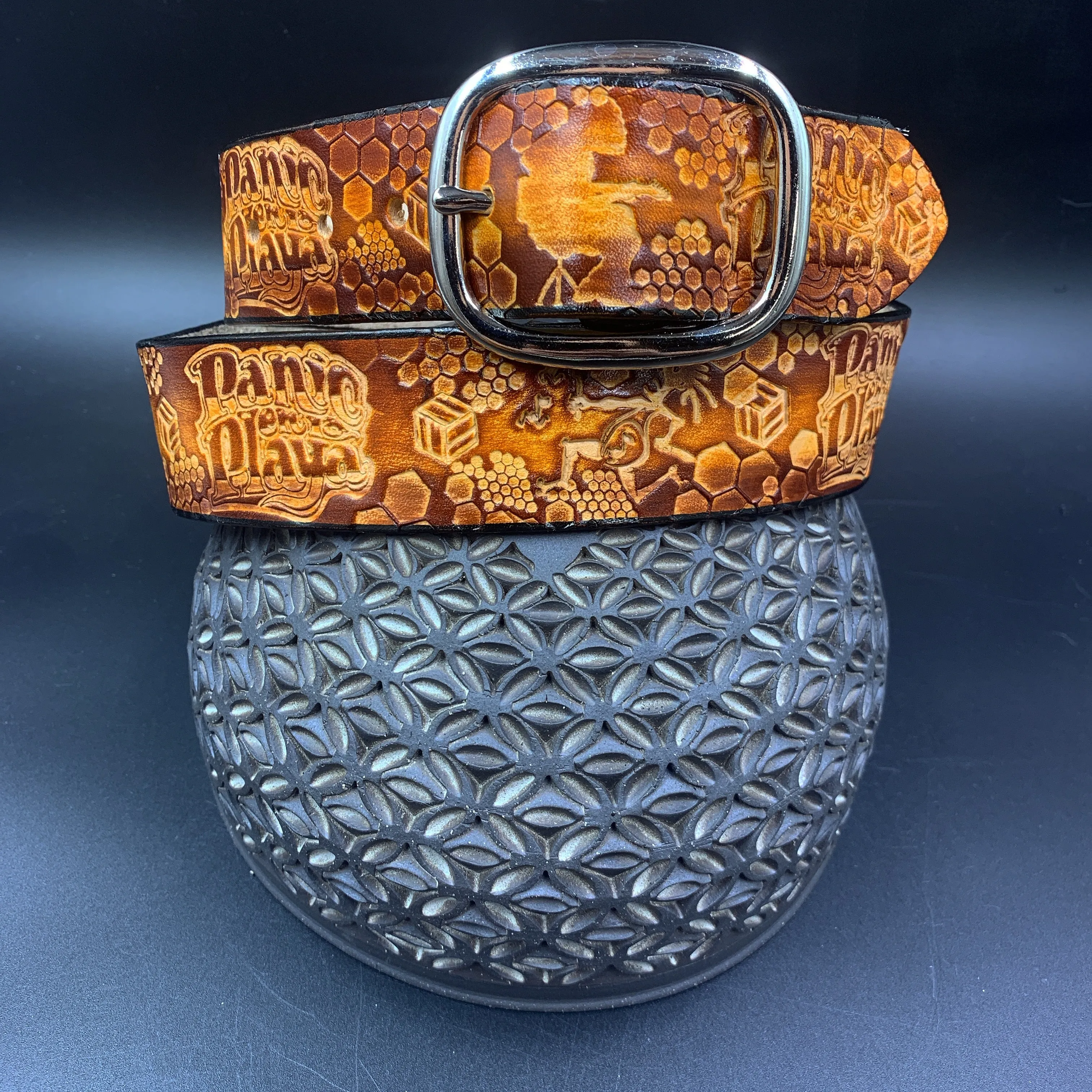 Stamped Leather Belt - Widespread Panic