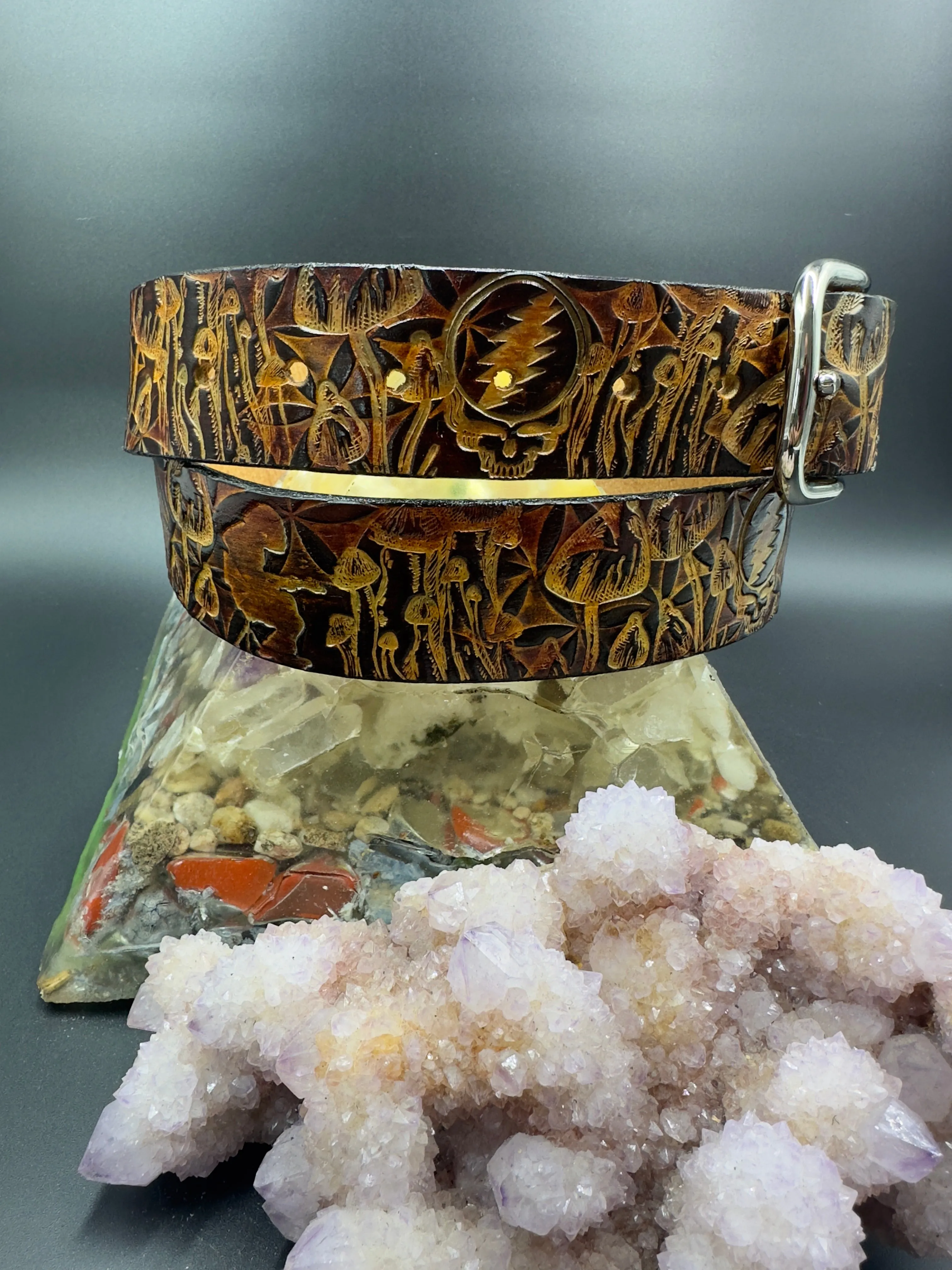 Stamped Leather Belt - Widespread Panic