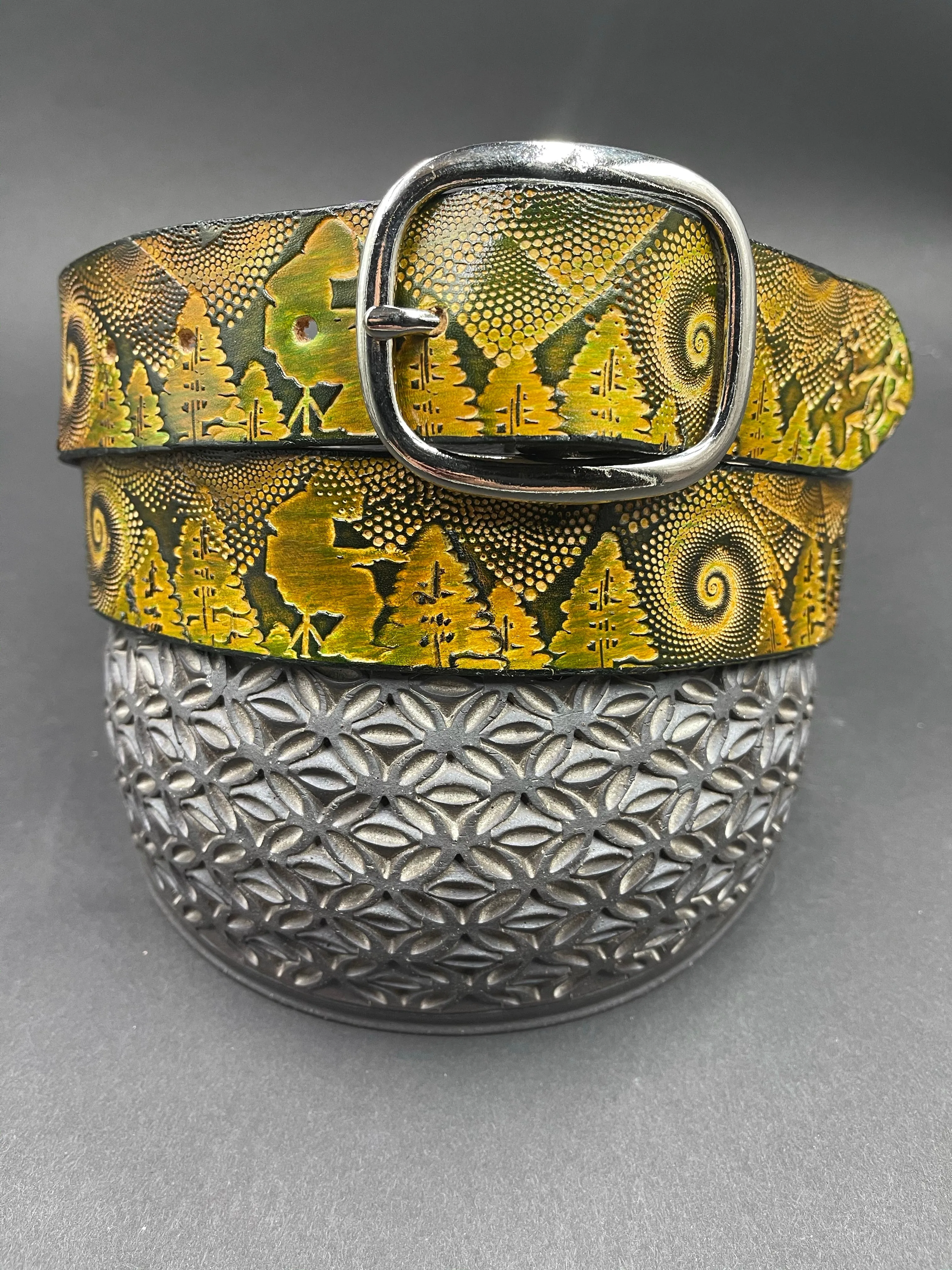 Stamped Leather Belt - Widespread Panic