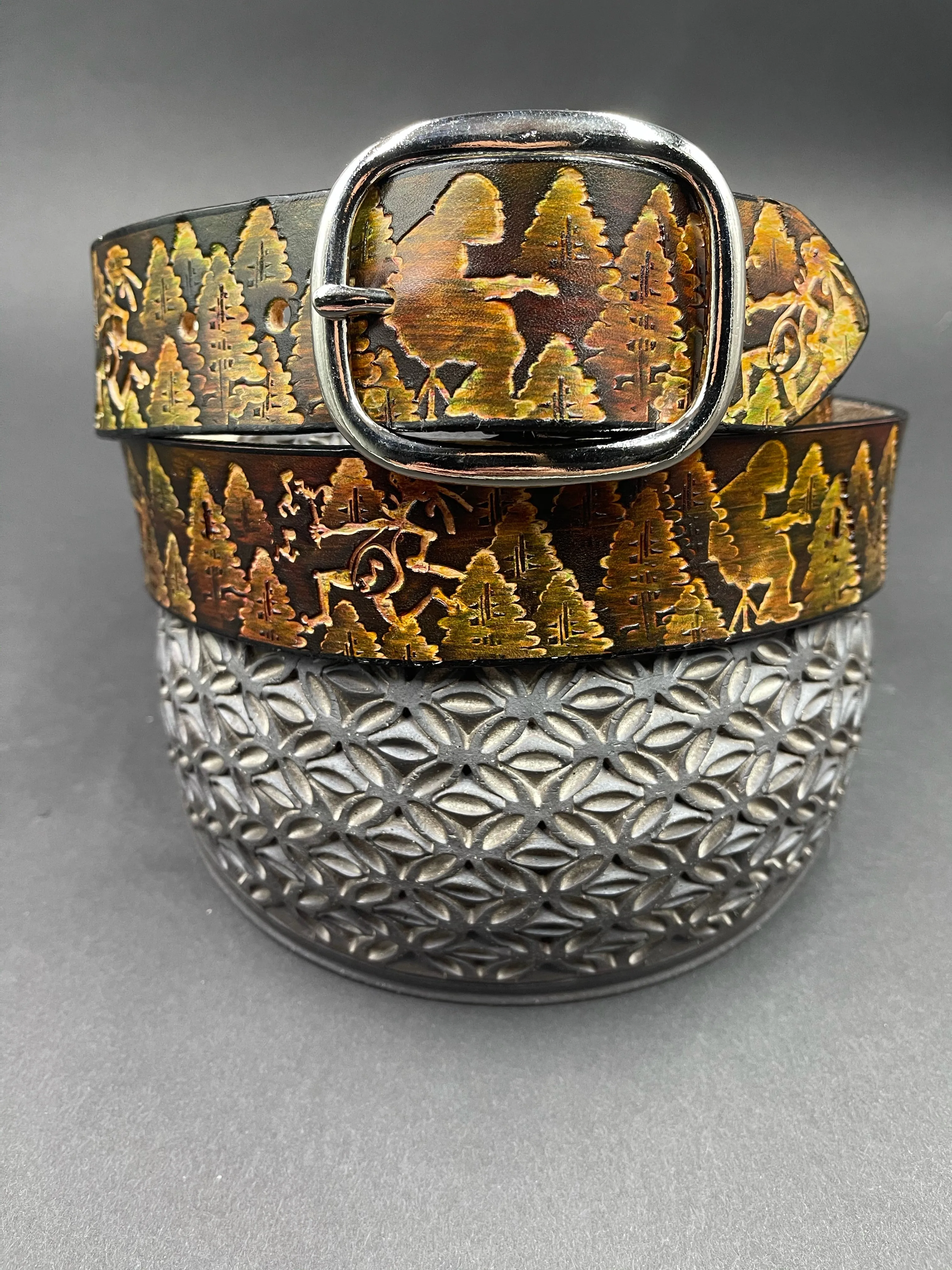 Stamped Leather Belt - Widespread Panic