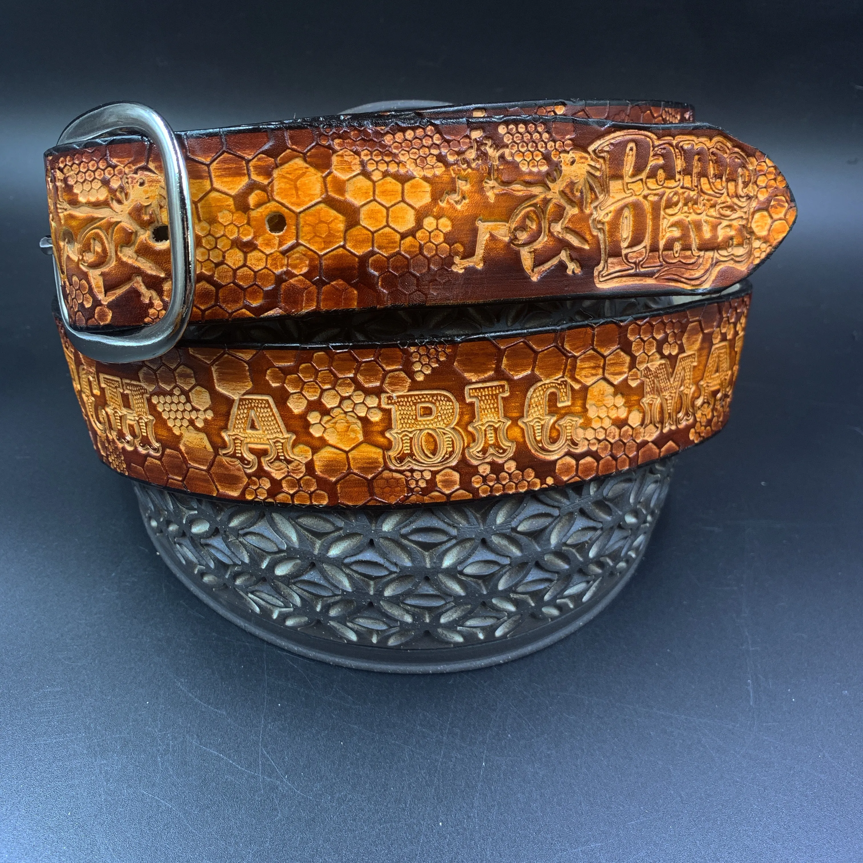 Stamped Leather Belt - Widespread Panic