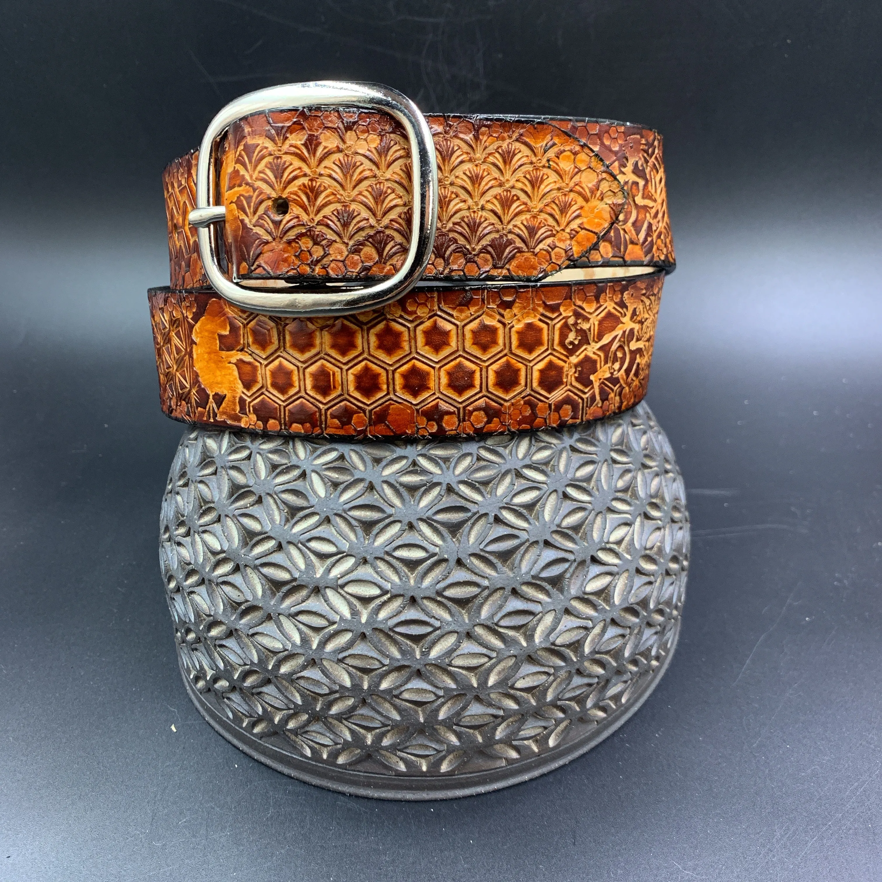 Stamped Leather Belt - Widespread Panic