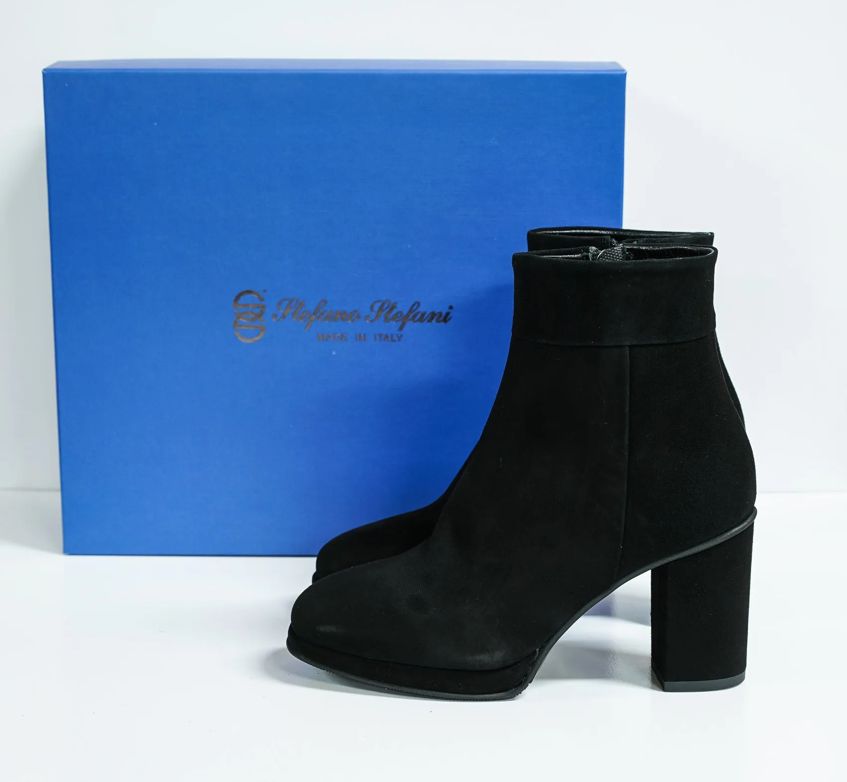 Stefano Stefani Women's Black Suede Ankle Boot 7129 40% OFF