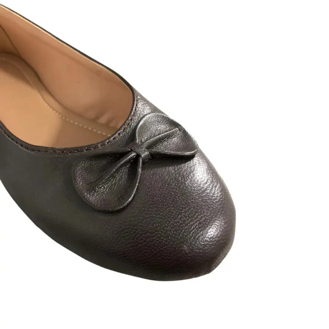 Stella Dark Brown Leather Ballet Flats