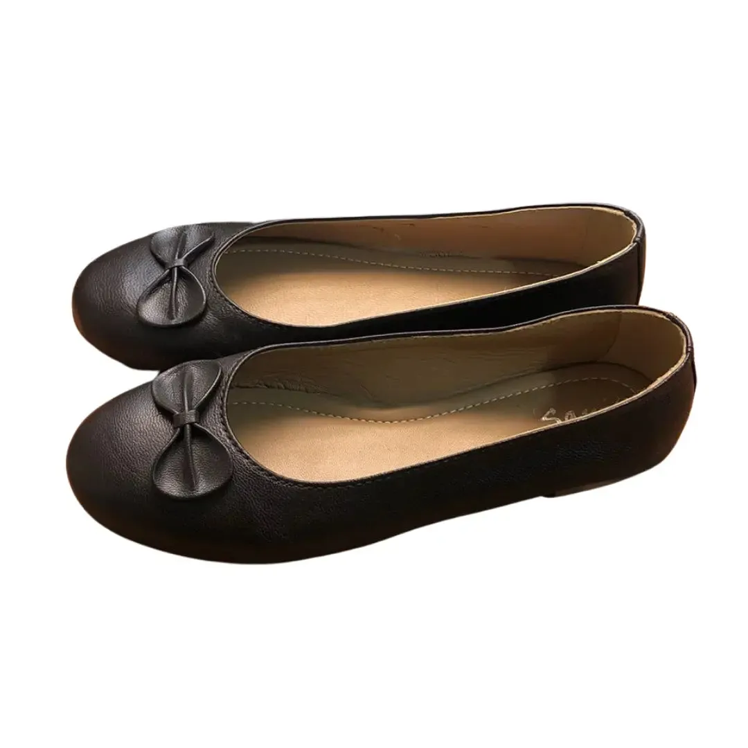 Stella Dark Brown Leather Ballet Flats