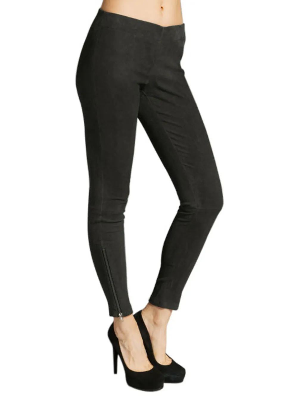 Suede Upright Leather Pants