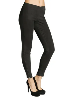 Suede Upright Leather Pants