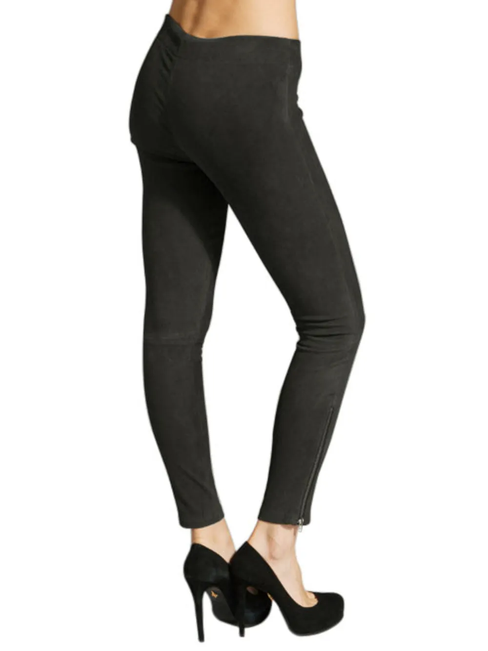 Suede Upright Leather Pants