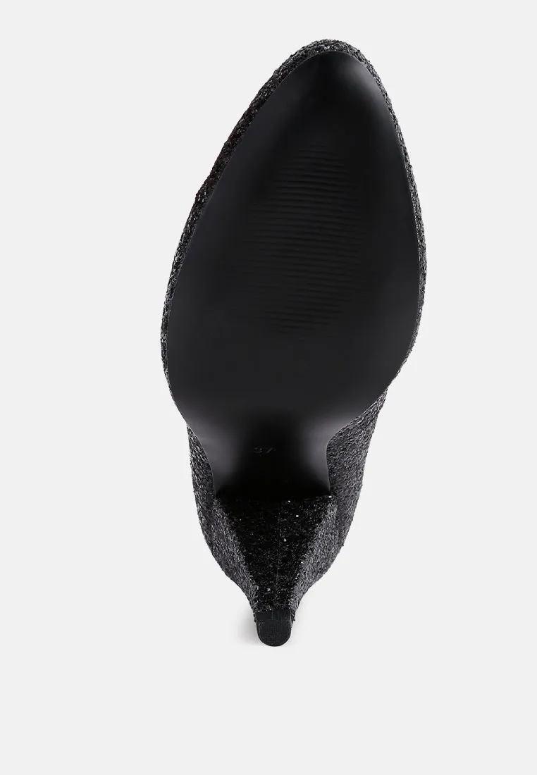 Sugar Plum Glitter Conical Heel Pumps By Ruw