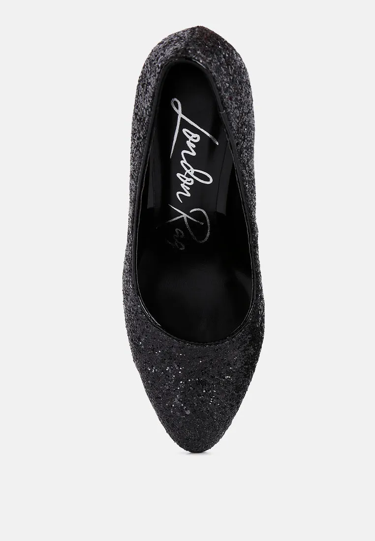 Sugar Plum Glitter Conical Heel Pumps By Ruw