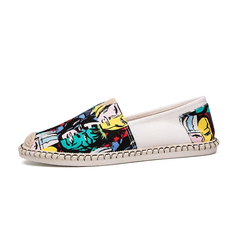 Summer Low women's Retro Canvas Shoes Linen Breathable Casual Flats Shoes womens Espadrilles Loafers