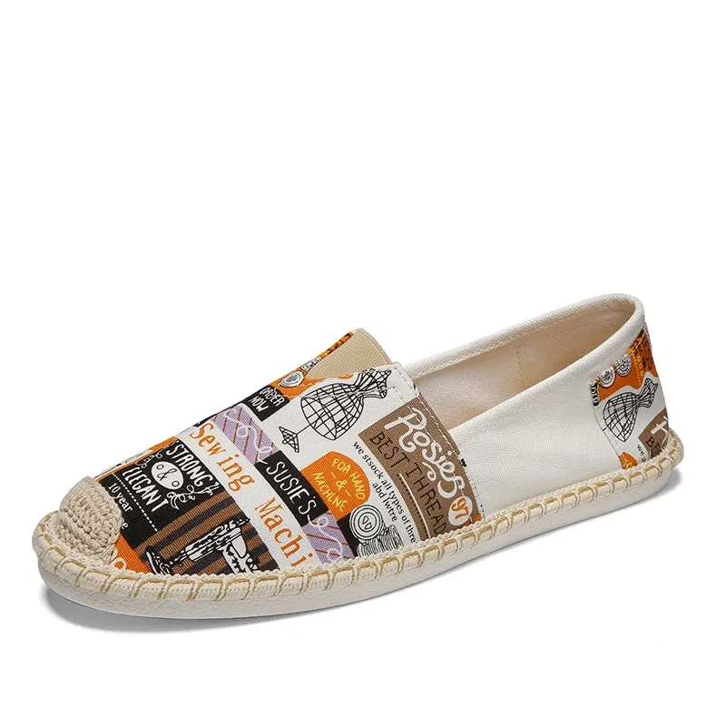 Summer Low women's Retro Canvas Shoes Linen Breathable Casual Flats Shoes womens Espadrilles Loafers