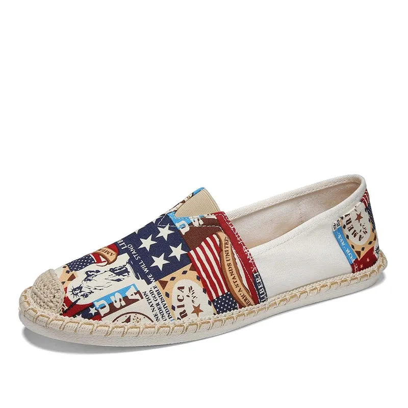 Summer Low women's Retro Canvas Shoes Linen Breathable Casual Flats Shoes womens Espadrilles Loafers
