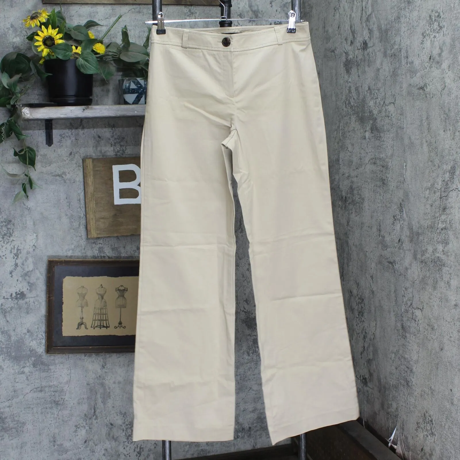 Talbots Womens Khaki Wide Leg Stretch Dress Pants 16703c852537d5 Light Brown 8