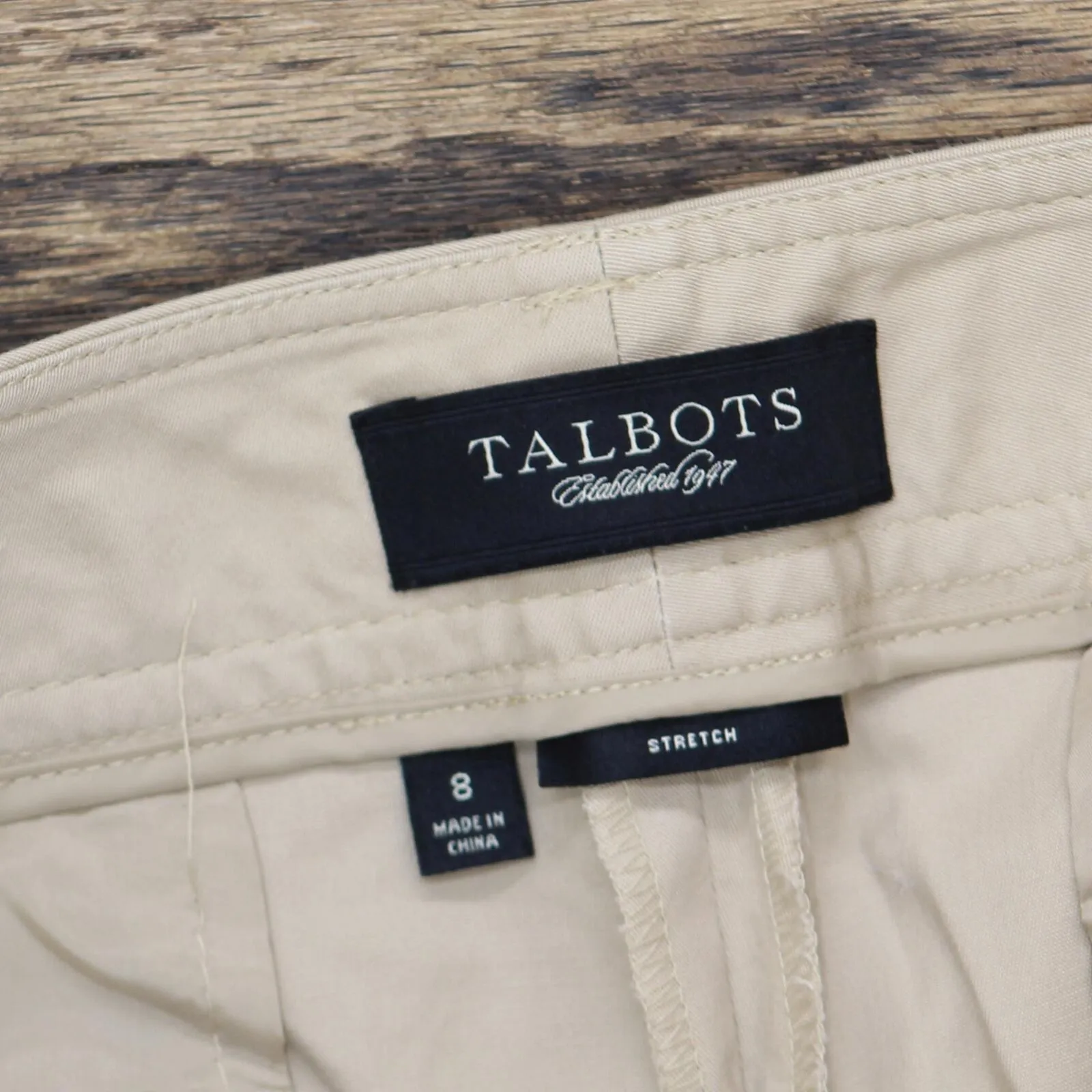 Talbots Womens Khaki Wide Leg Stretch Dress Pants 16703c852537d5 Light Brown 8
