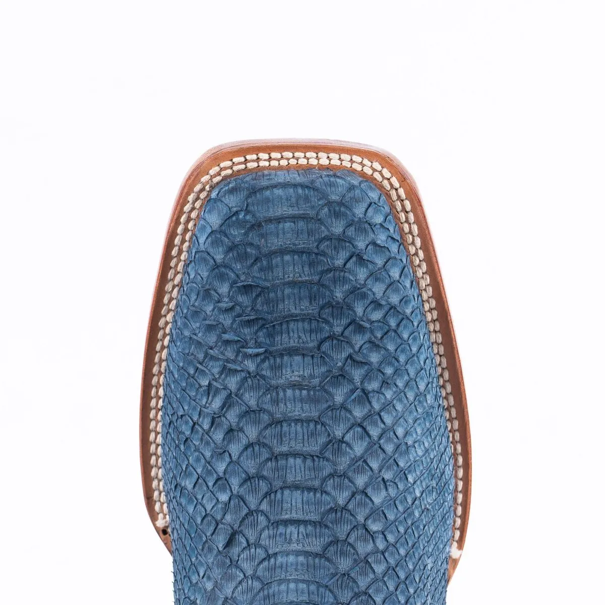 TANNER MARK MEN'S EXOTIC LEATHER Python Nobuck Blue Cowboy Boots