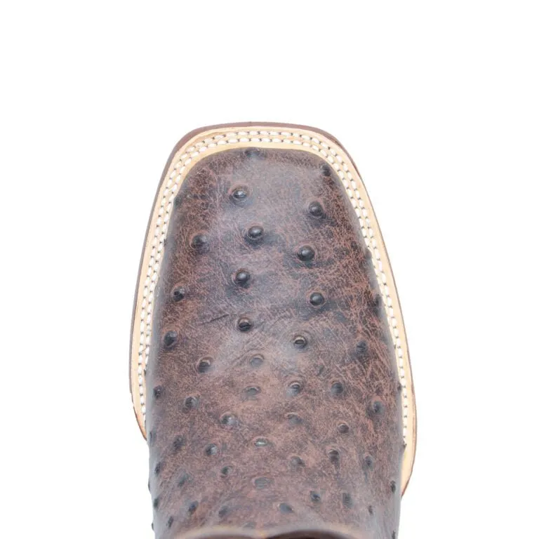 TANNER MARK MEN’S Ostrich Rustic Brown Print Western Boots