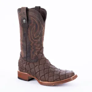 TANNER MARK MEN'S Print Monster Fish MD Nicotine Cowboy Boots Rubber Sole