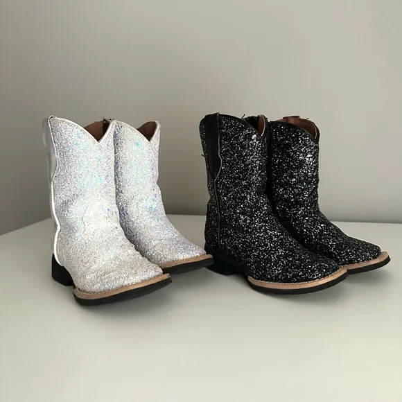 Tanner Mark White Sparkly Boots