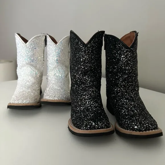 Tanner Mark White Sparkly Boots