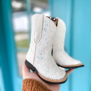 Tanner Mark White Sparkly Boots